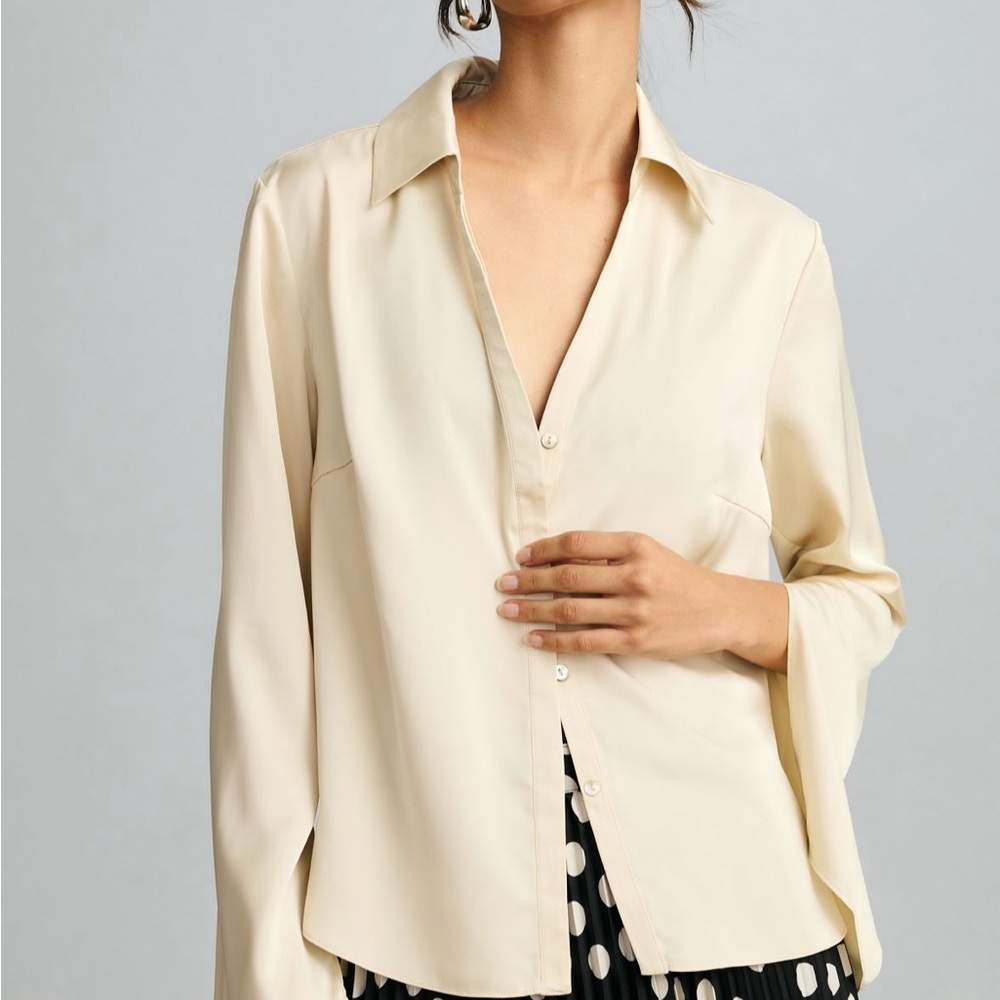 Silky button down blouse